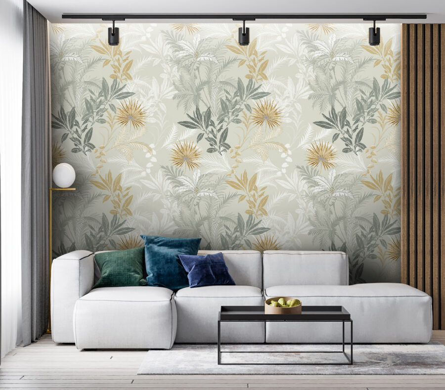 Un disegno di foglie e fiori Un disegno di foglie e fiori