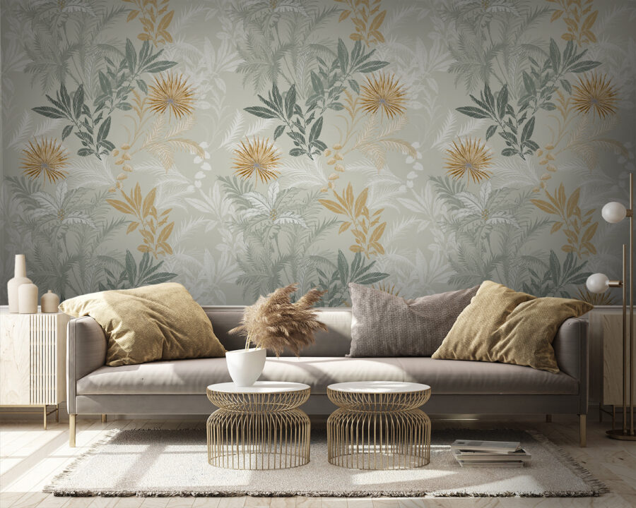 Un disegno di foglie e fiori Un disegno di foglie e fiori