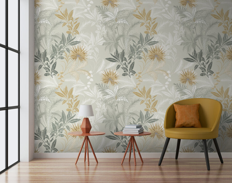 Un disegno di foglie e fiori Un disegno di foglie e fiori