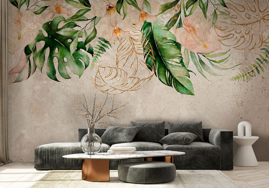 Elegante design botanico dalle tonalità tenui