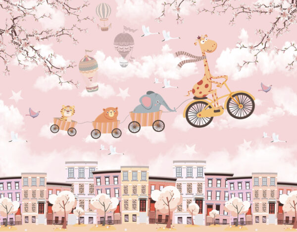 Animali dei cartoni animati in bicicletta Animali dei cartoni animati in bicicletta