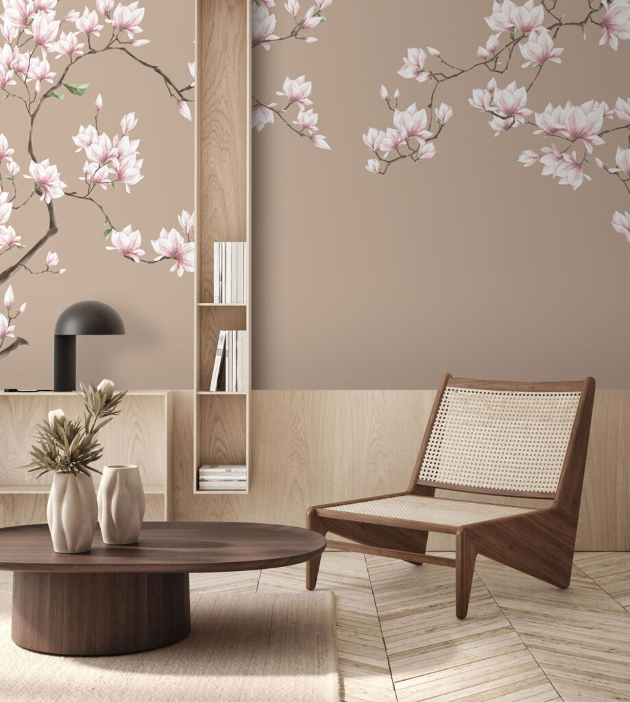 Group of white flowers on a brown background