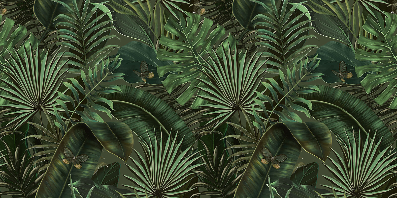 Lush green leaves and hidden butterflies Lush green leaves and hidden butterflies