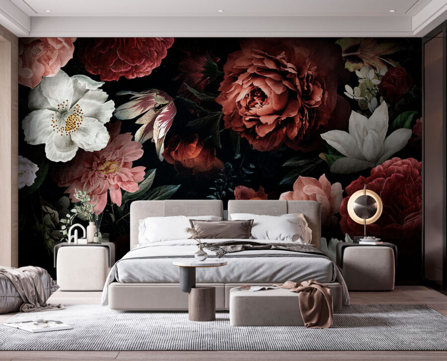 Eleganti fioriture su uno sfondo scuro. Eleganti fioriture su uno sfondo scuro.
