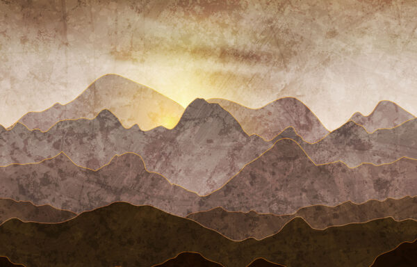 Pittura di montagne e sole Pittura di montagne e sole