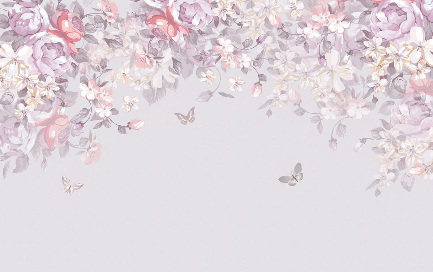 Floral pattern with butterflies Floral pattern with butterflies