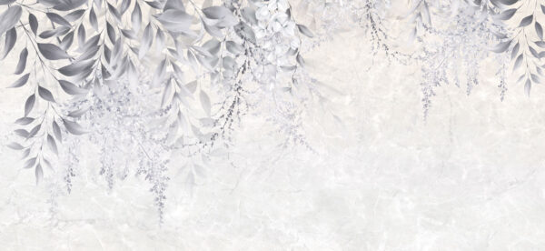 White and gray floral design