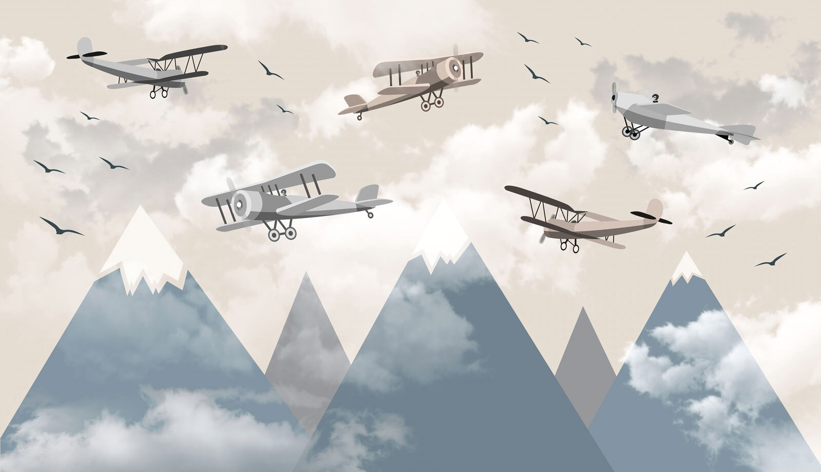 Group of airplanes flying in the sky Group of airplanes flying in the sky