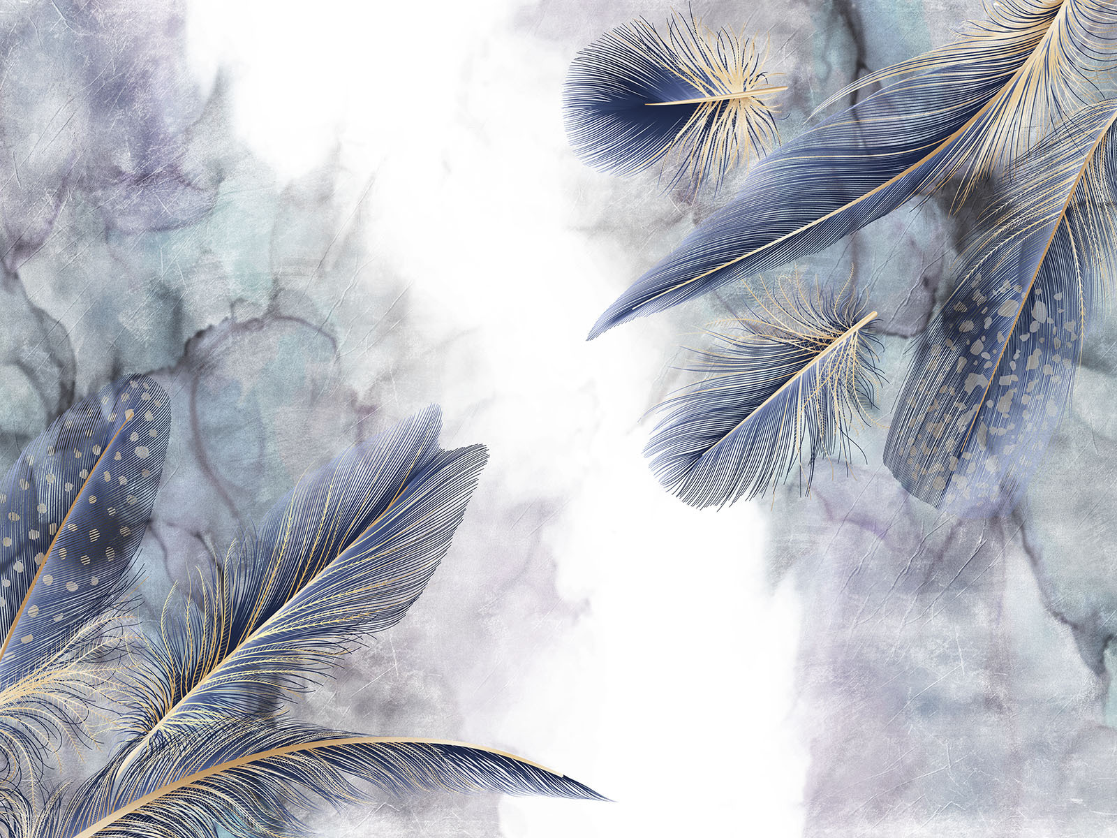 Ethereal Feathers Dance on Mist