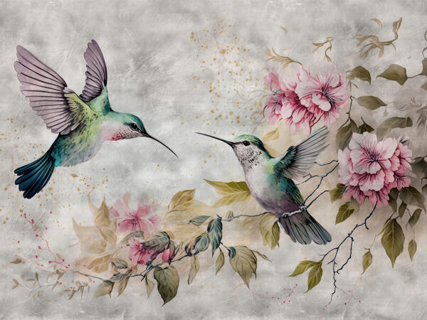 Pittura di uccelli e fiori Pittura di uccelli e fiori