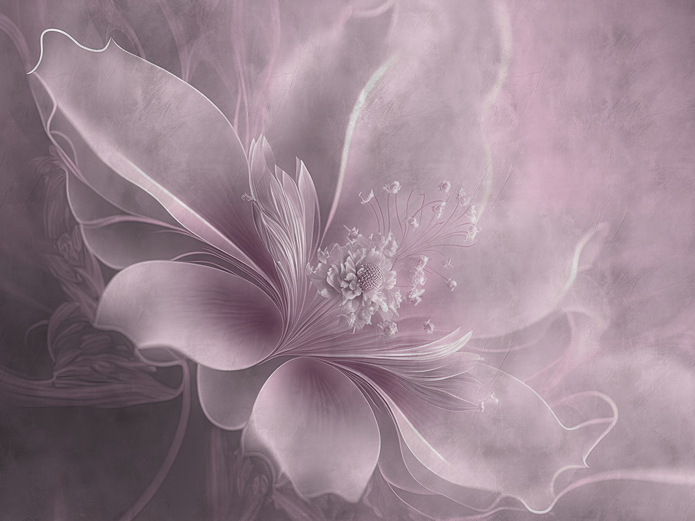 Delicate flower in soft pastel hues