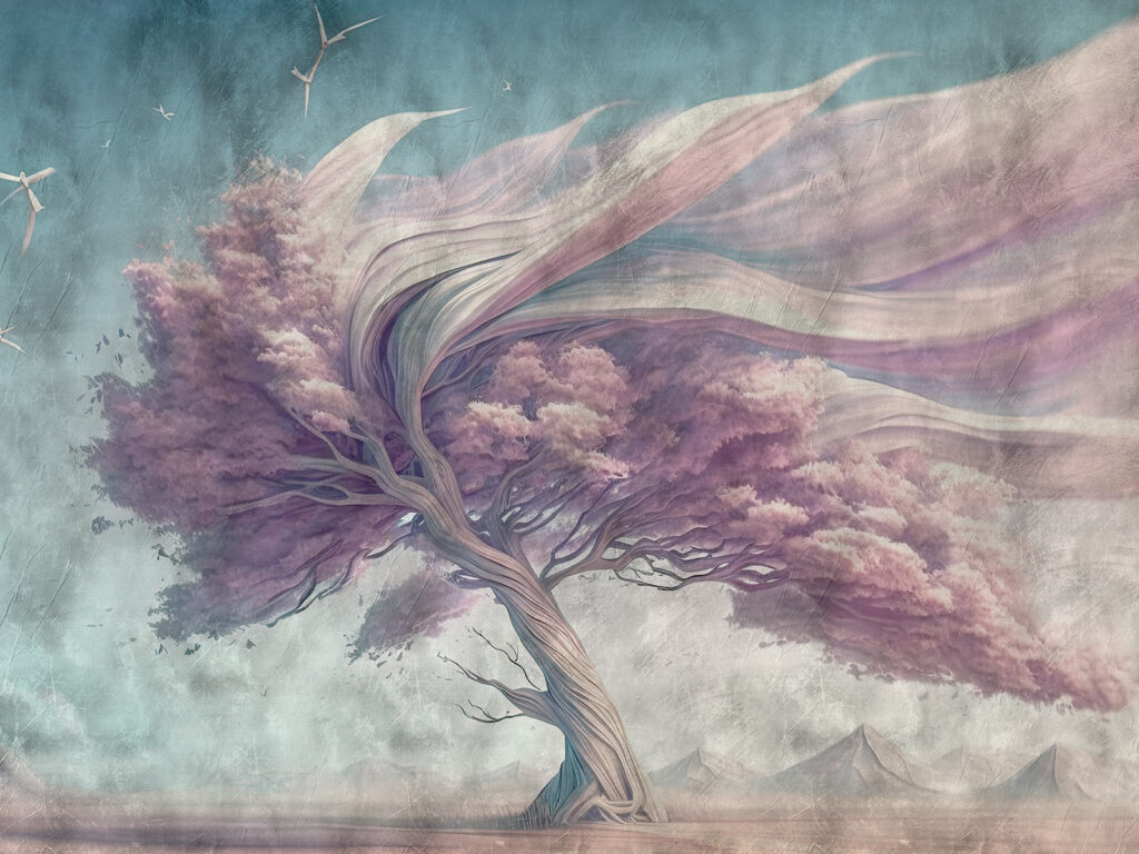 Un albero con fiori rosa Un albero con fiori rosa
