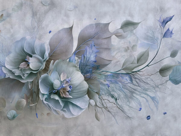 Un dipinto di fiori e foglie Un dipinto di fiori e foglie