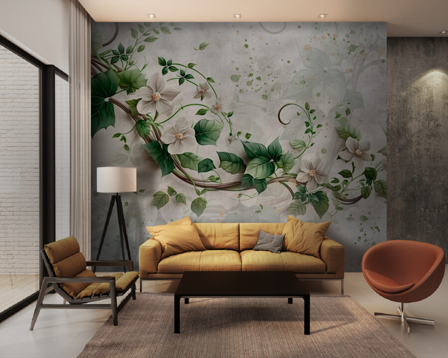 Pittura di fiori e foglie