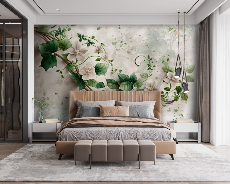 Pittura di fiori e foglie