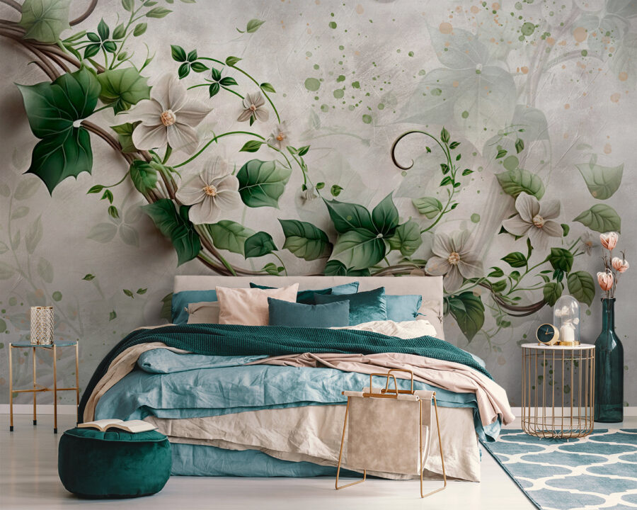 Pittura di fiori e foglie