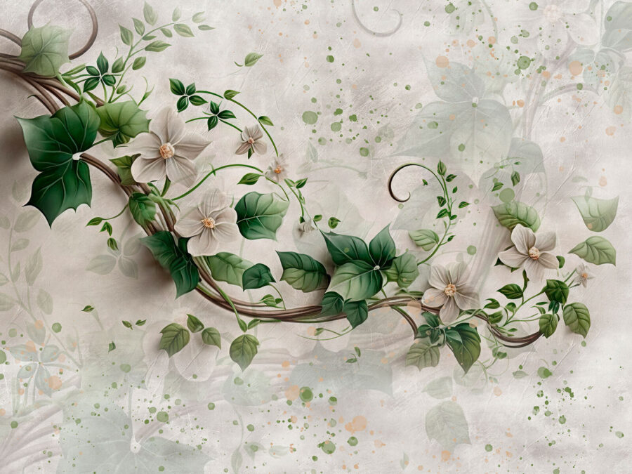 Pittura di fiori e foglie