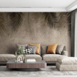 Carta da parati Foglie di palma su uno sfondo strutturato