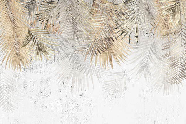 Elegant palm leaves on a textured background Elegant palm leaves on a textured background