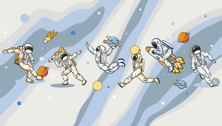 Gruppo di astronauti nello spazio Gruppo di astronauti nello spazio