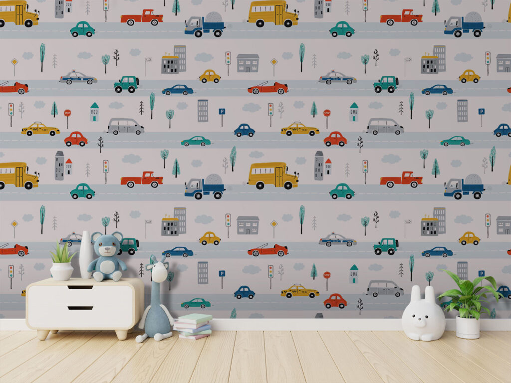 Pattern of cars and trucks
