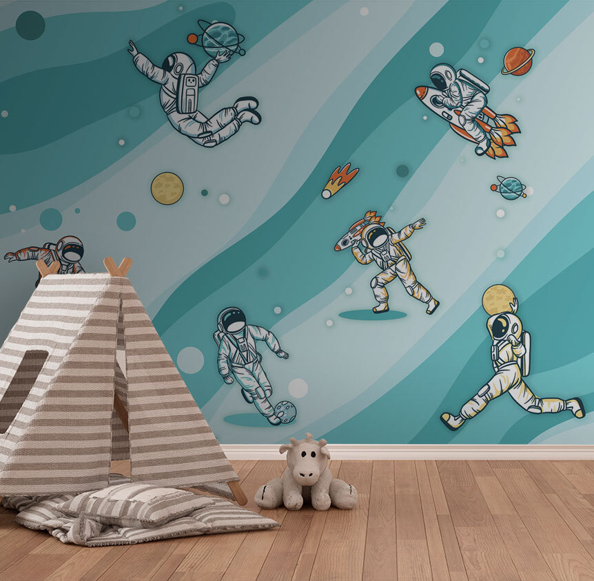 Gruppo di astronauti nello spazio