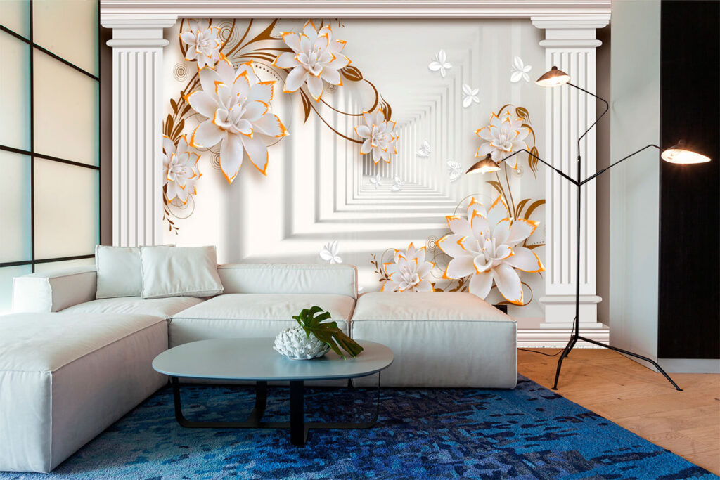 Elegant floral frame with butterfiles