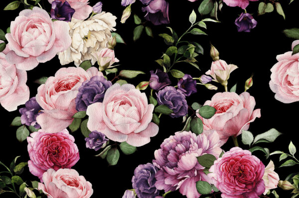 Elegant floral arrangement on dark backdrop