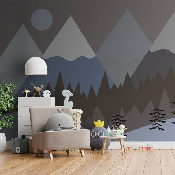 Un paesaggio montano con alberi e neve Un paesaggio montano con alberi e neve