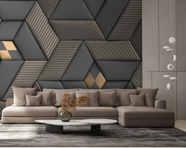 Eleganza geometrica nei colori grigio e ottone. Eleganza geometrica nei colori grigio e ottone.