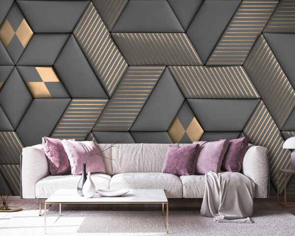 Eleganza geometrica nei colori grigio e ottone. Eleganza geometrica nei colori grigio e ottone.