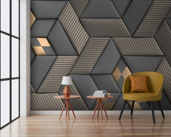 Eleganza geometrica nei colori grigio e ottone. Eleganza geometrica nei colori grigio e ottone.