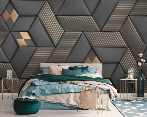 Eleganza geometrica nei colori grigio e ottone. Eleganza geometrica nei colori grigio e ottone.