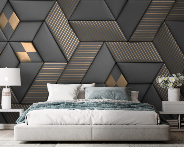 Eleganza geometrica nei colori grigio e ottone. Eleganza geometrica nei colori grigio e ottone.