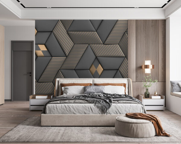 Eleganza geometrica nei colori grigio e ottone. Eleganza geometrica nei colori grigio e ottone.