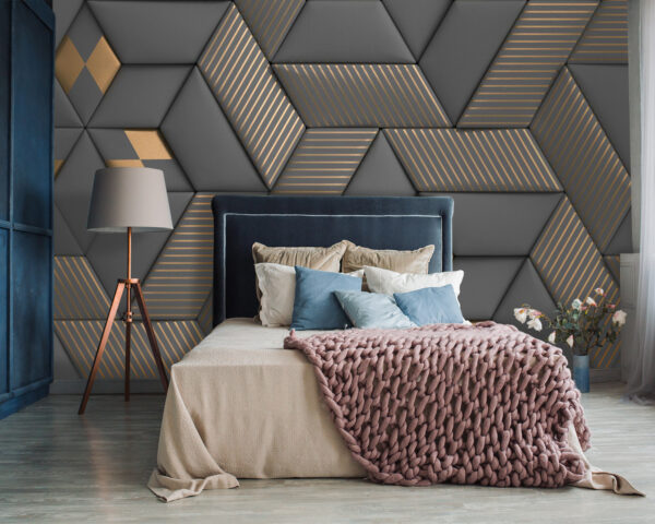Eleganza geometrica nei colori grigio e ottone. Eleganza geometrica nei colori grigio e ottone.