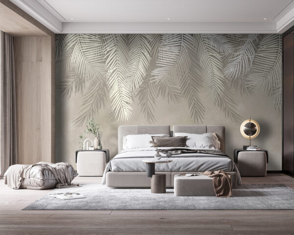 White leaves on a gray background