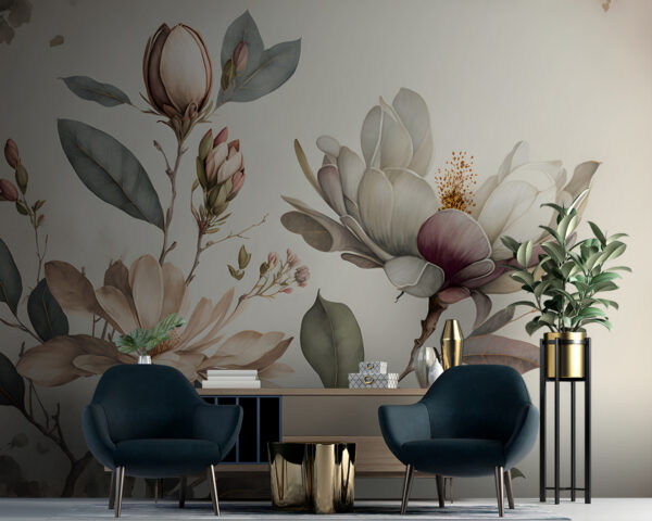 Eleganti fiori di magnolia dalle tonalità tenui. Eleganti fiori di magnolia dalle tonalità tenui.