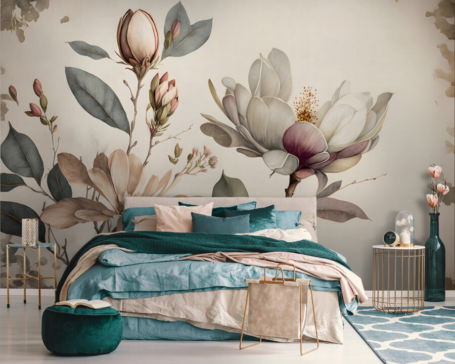 Eleganti fiori di magnolia dalle tonalità tenui. Eleganti fiori di magnolia dalle tonalità tenui.