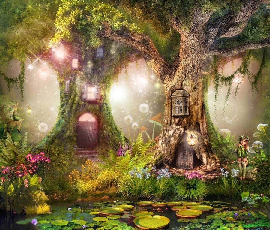 Una casa delle fate su un albero