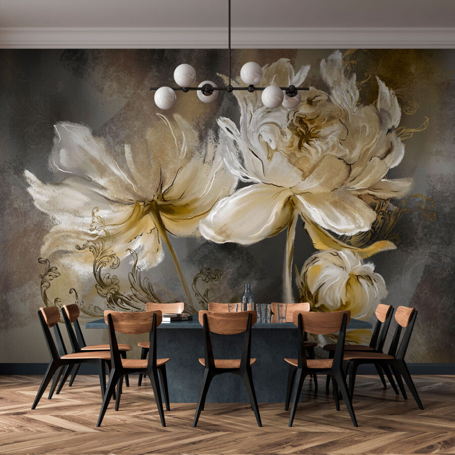 Pittura di fiori su una superficie Pittura di fiori su una superficie