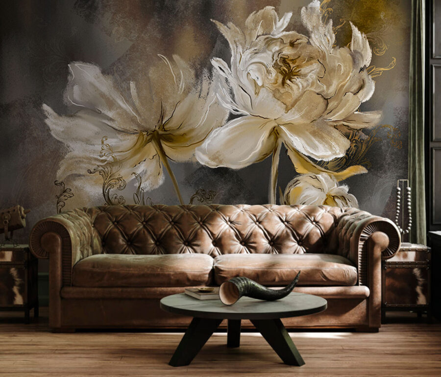 Pittura di fiori su una superficie Pittura di fiori su una superficie