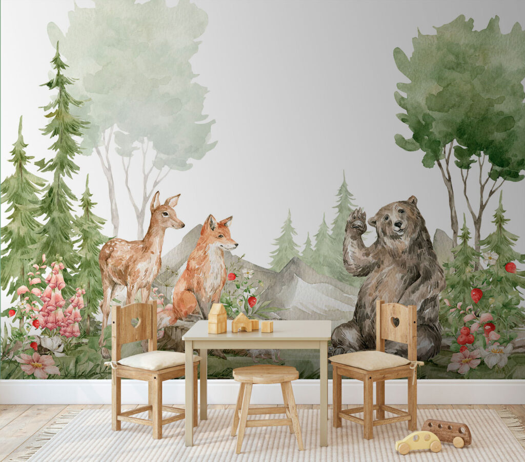 Acquerello di animali nella foresta u78735pir1m 1024x900 - Acquerello di animali nella foresta