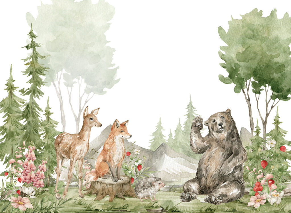 Acquerello di animali nella foresta u78735p 1024x748 - Acquerello di animali nella foresta
