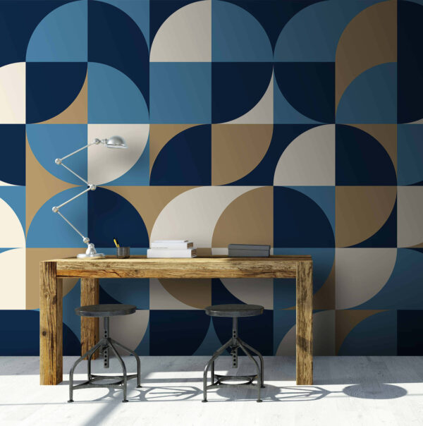 Motivo geometrico blu e bianco Motivo geometrico blu e bianco