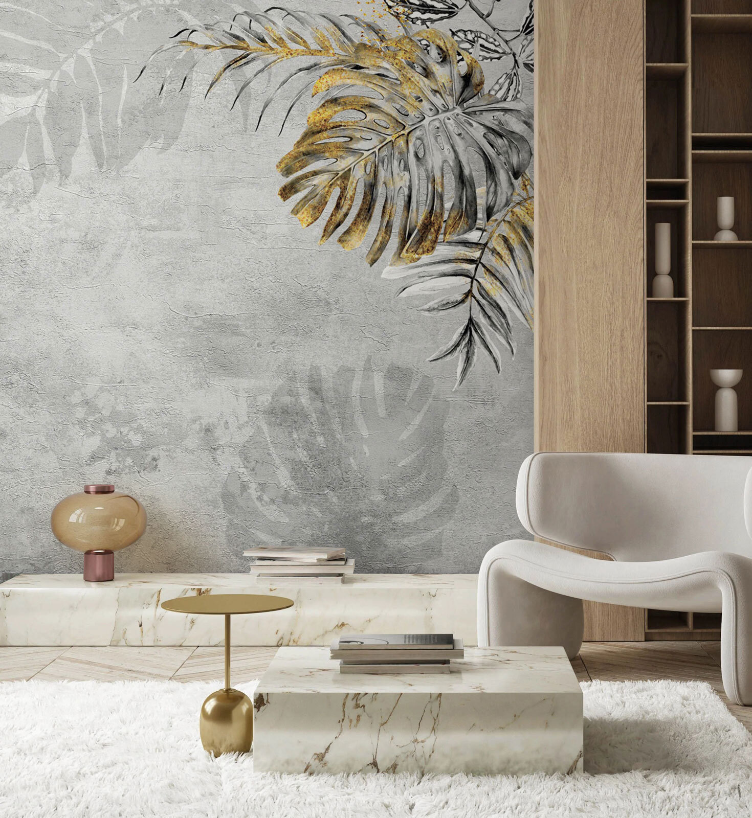 Foglie ispirate alla natura su sfondo strutturato u78603pih1m - Foglie ispirate alla natura su sfondo strutturato - tegory