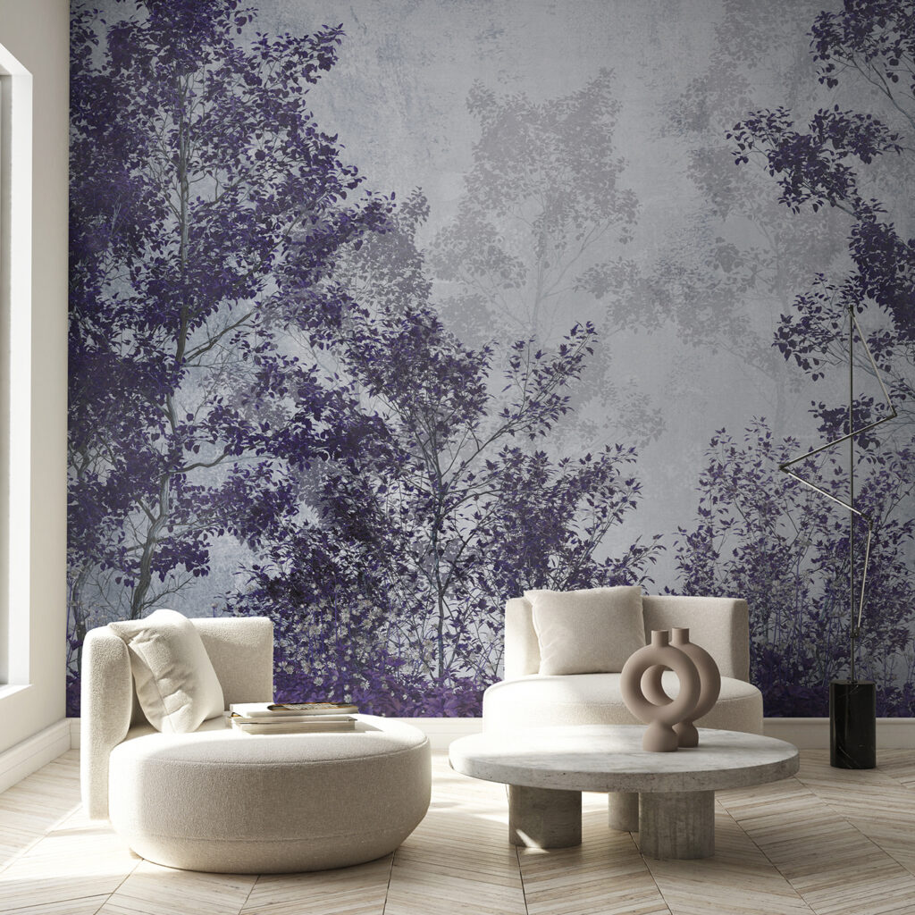 A group of trees with purple leaves A group of trees with purple leaves