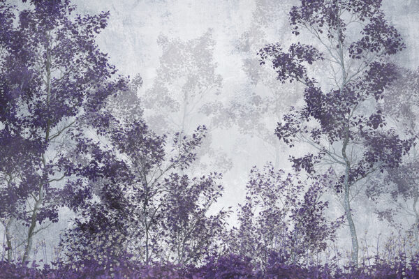 A group of trees with purple leaves A group of trees with purple leaves