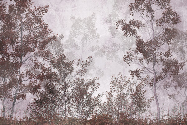 Un gruppo di alberi con foglie rosse Un gruppo di alberi con foglie rosse