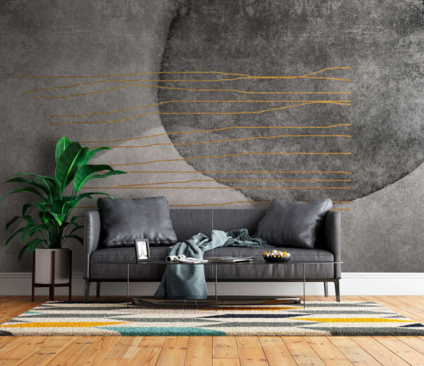 Quadro grigio e bianco con linee arancioni Quadro grigio e bianco con linee arancioni